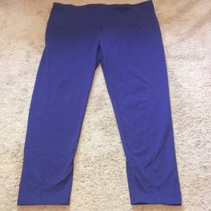 Purple Prana Capri-length workout leggings